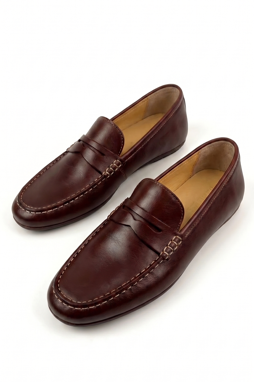 Le mocassin Penny Heritage JELD-LUX en Bourgogne profond